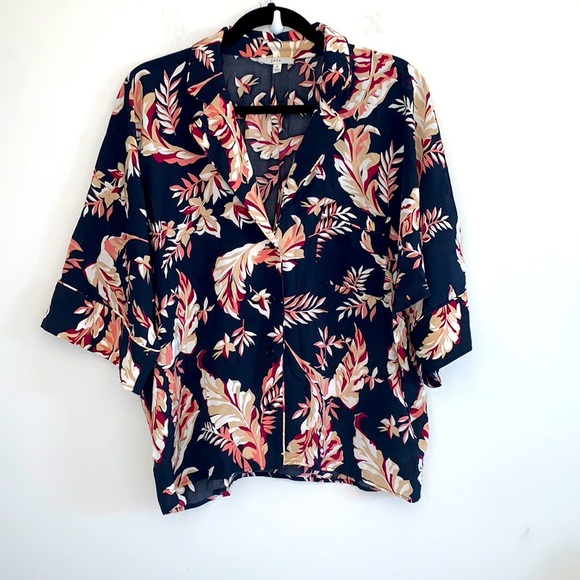 JOIE floral tropical print Summer casual blouse - Picture 1 of 9